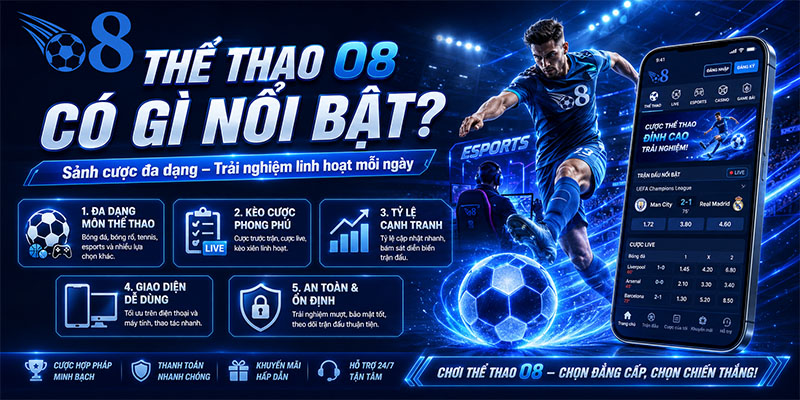 Thể thao O8 có gì nổi bật?